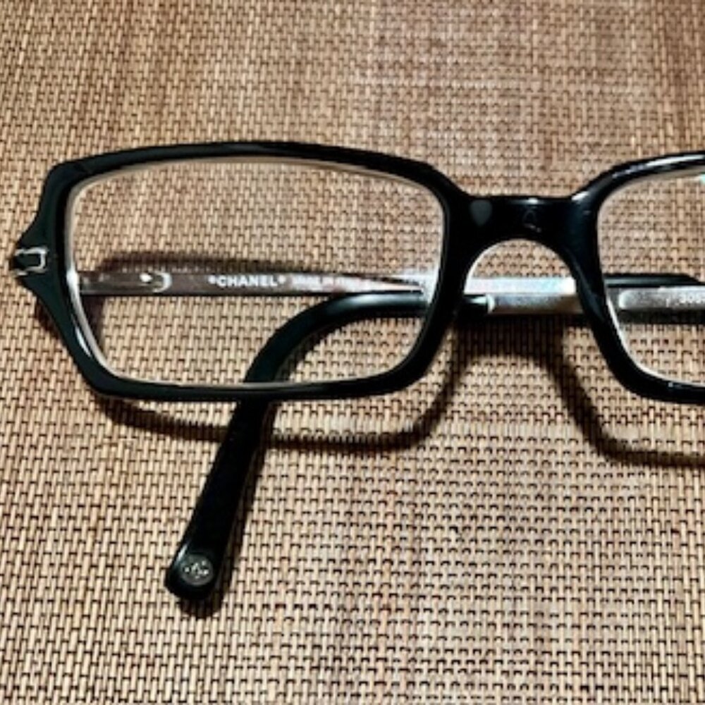 Authentic Chanel Eyeglasses 3057 Rectangular Frame, Made in Italy, Pre-Own